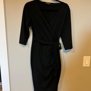 Berydress Women's Black Jersey Wrap Dress Size Small Worn Once